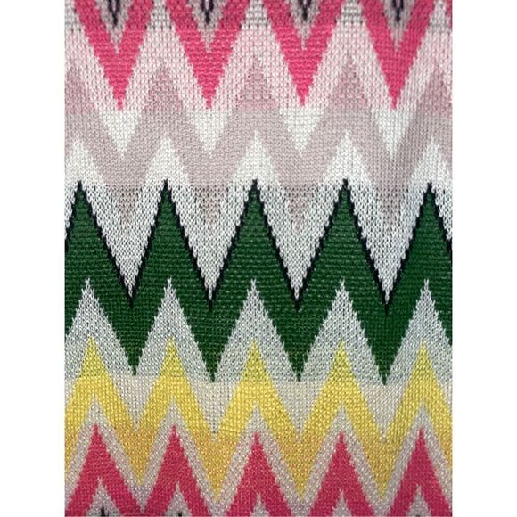 Vintage Mod Chevron Zig Zag Knit Sheath Mini Dress - Picture 9 of 13